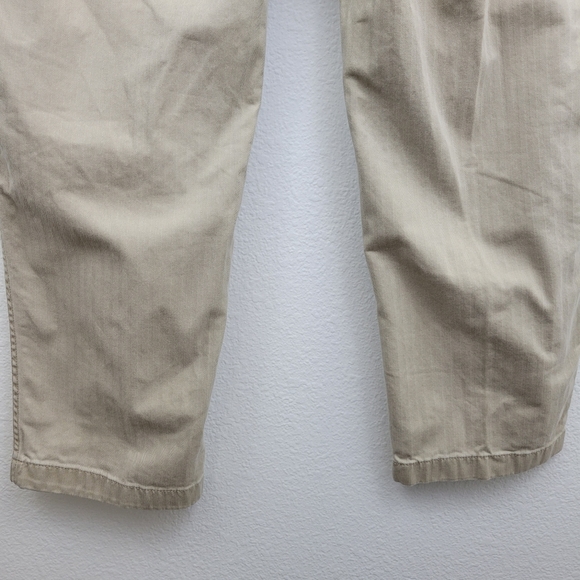 Lands' End Tan Mid Rise Straight Leg Pants With Stripe Detail Size 10 - Picture 8 of 10